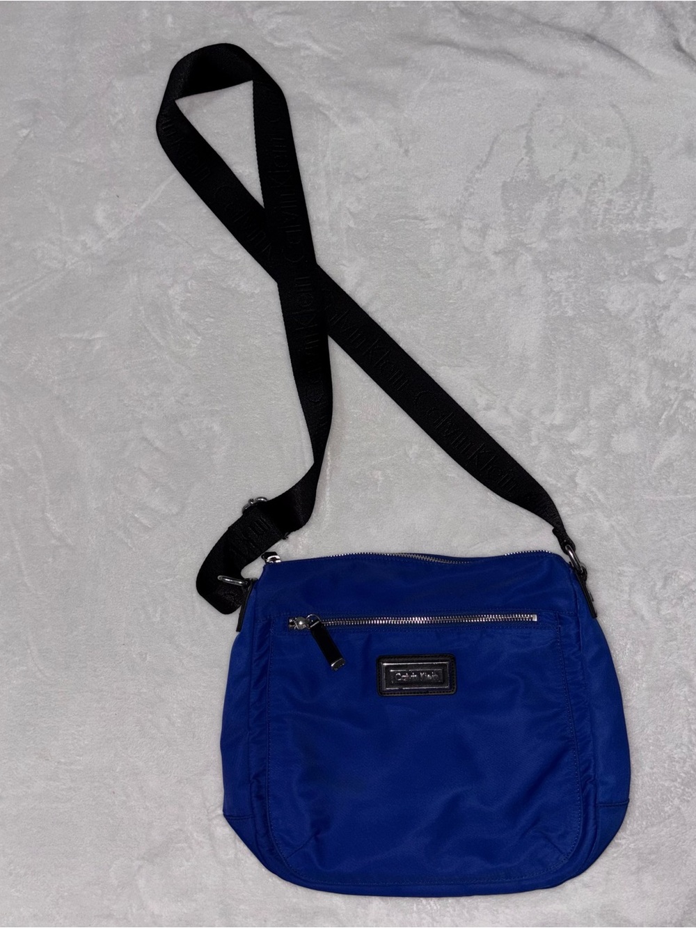 Calvin Klein Royal Blue Nylon Crossbody Satchel